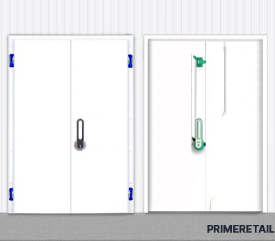 Фото Дверной блок для холодильной камеры Профхолод распашная двустворчатая дверь 2400x2200 (80мм), картинка, монтаж, сервис, доставка, сервисное обслуживание