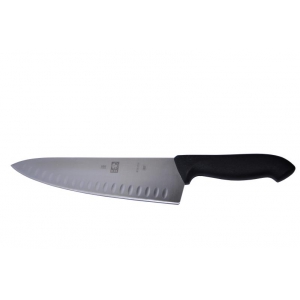 Фото Нож поварской 260/400 мм "Шеф" черный, с бороздками HoReCa Icel, картинка, монтаж, сервис, доставка, сервисное обслуживание
