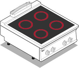 Фото Плита со стеклокерамической поверхностью Tecnoinox PCC8E9 111171 316019, картинка, монтаж, сервис, доставка, сервисное обслуживание