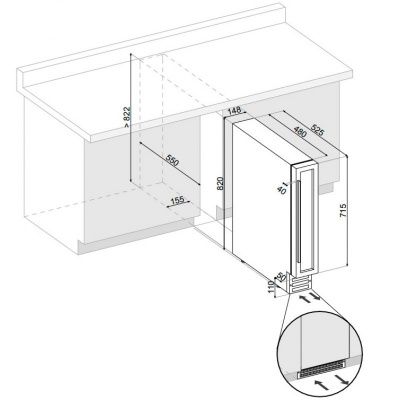 Фото Винный шкаф Dunavox DX-7.20WK/DP, картинка, монтаж, сервис, доставка, сервисное обслуживание
