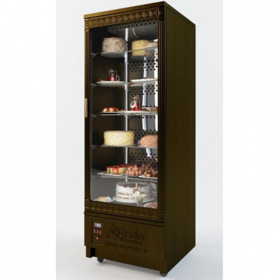 Фото Витрина вертикальная кондитерская Glacier Стелла (корпус МДФ), стеклянная дверь, картинка, монтаж, сервис, доставка, сервисное обслуживание