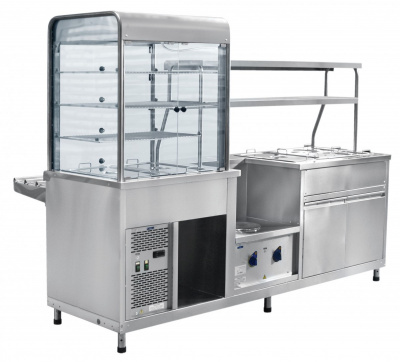 Фото Прилавок-витрина универсальный Abat ПВХМ-70КМУ нерж., картинка, монтаж, сервис, доставка, сервисное обслуживание