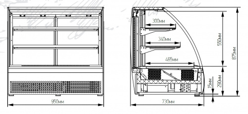 Фото Холодильная витрина МХМ Veneto VSn-0.95, картинка, монтаж, сервис, доставка, сервисное обслуживание