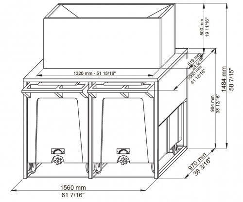 Фото Бункер Brema Double Roller Bin 100 д/льдогенераторов серии Muster 350-600, картинка, монтаж, сервис, доставка, сервисное обслуживание