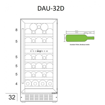Фото Винный шкаф Dunavox DAU-32.78DSS, картинка, монтаж, сервис, доставка, сервисное обслуживание