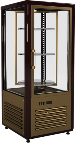 Фото Кондитерский шкаф Полюс R120Cвр Сarboma (D4 VM 120-2 (коричнево-золотой, 1/2, Inox)), картинка, монтаж, сервис, доставка, сервисное обслуживание