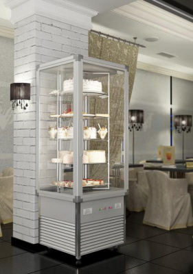 Фото Витрина вертикальная кондитерская Glacier Эмма, картинка, монтаж, сервис, доставка, сервисное обслуживание