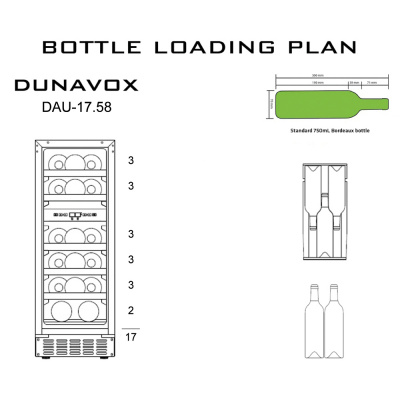 Фото Винный шкаф Dunavox DAU-17.58DSS, картинка, монтаж, сервис, доставка, сервисное обслуживание