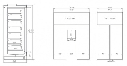 Фото Горка низкотемпературная с выносным агрегатом Brandford Odissey 125, картинка, монтаж, сервис, доставка, сервисное обслуживание