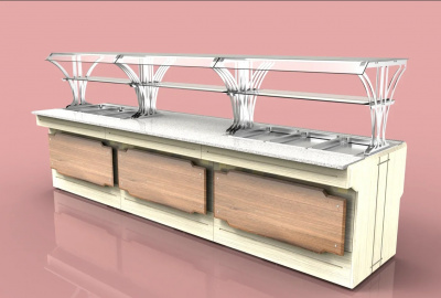 Фото Витрина холодильная (кондитерская) Провиантъ LKC Steel 805, картинка, монтаж, сервис, доставка, сервисное обслуживание