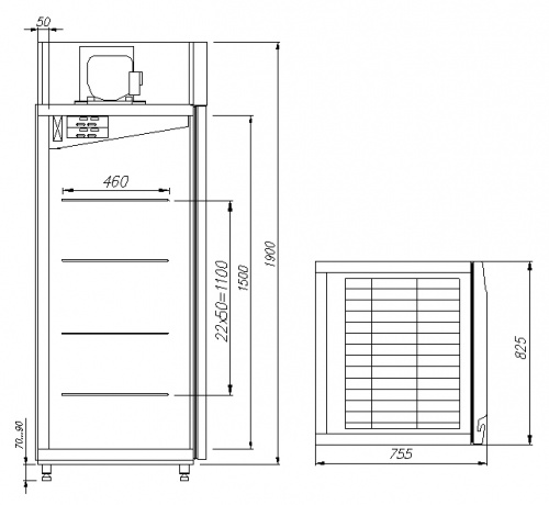 Фото Холодильный шкаф с высоким контролем влажности Полюс M700GN-1-G-HHC 0430 (сыр, мясо) Carboma Pro, картинка, монтаж, сервис, доставка, сервисное обслуживание