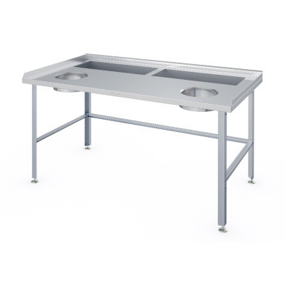 Фото Стол производственный с двумя ваннами Атеси СО-С-2-1500.800- 02 (СО-2/1500/800), картинка, монтаж, сервис, доставка, сервисное обслуживание