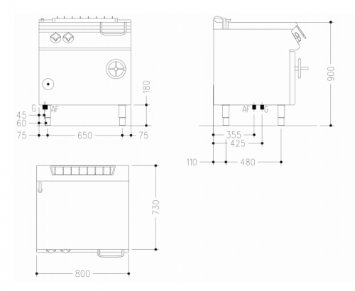 Фото Сковорода газовая Mareno NBR78GI, картинка, монтаж, сервис, доставка, сервисное обслуживание