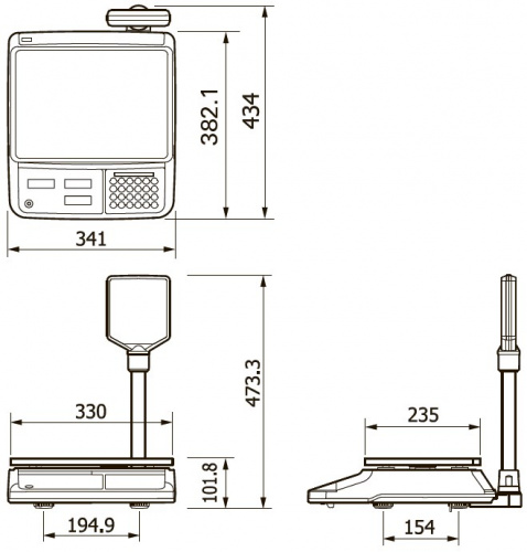 Фото Весы торговые Cas PR-6P (LCD, II), картинка, монтаж, сервис, доставка, сервисное обслуживание