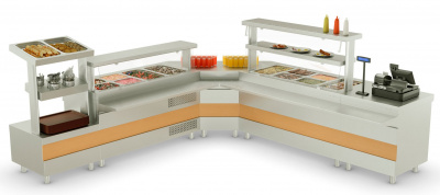 Фото Линия раздачи Ривьера поворотный модуль внешний (б/н) 90°, картинка, монтаж, сервис, доставка, сервисное обслуживание