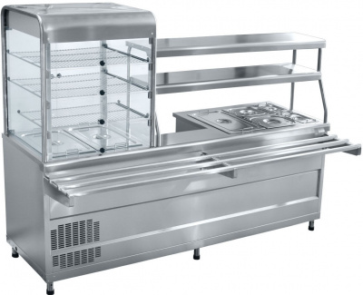 Фото Прилавок-витрина универсальный Abat ПВХМ-70КМУ нерж., картинка, монтаж, сервис, доставка, сервисное обслуживание