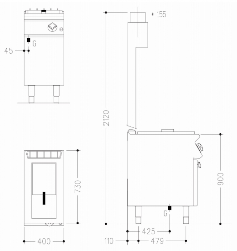 Фото Фритюрница Mareno NF74G8, картинка, монтаж, сервис, доставка, сервисное обслуживание