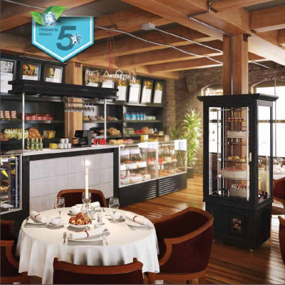 Фото Витрина вертикальная кондитерская Glacier Лидия, картинка, монтаж, сервис, доставка, сервисное обслуживание