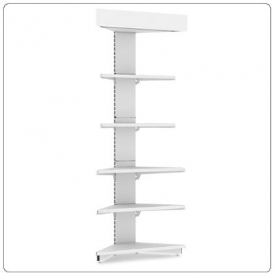 Фото Пристенный стеллаж угловой внешний с навесом с подсветкой H=2250 мм, картинка, монтаж, сервис, доставка, сервисное обслуживание