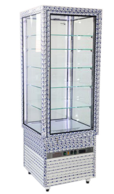 Фото Витрина вертикальная кондитерская Glacier ЭММА (полки статичные), картинка, монтаж, сервис, доставка, сервисное обслуживание