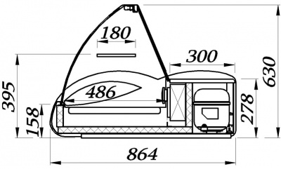 Фото Витрина холодильная Полюс Арго-1,0 ВХС Люкс (А87 SM 1,0-1), картинка, монтаж, сервис, доставка, сервисное обслуживание