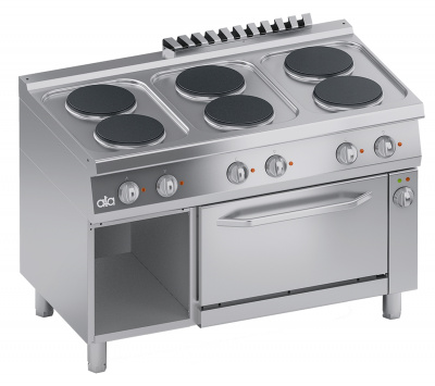 Фото Плита электрическая 6-конфорочная ATA C2ECU15FF с духовым шкафом и открытым шкафом, картинка, монтаж, сервис, доставка, сервисное обслуживание