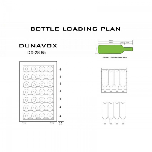 Фото Винный шкаф Dunavox DX-28.65C, картинка, монтаж, сервис, доставка, сервисное обслуживание
