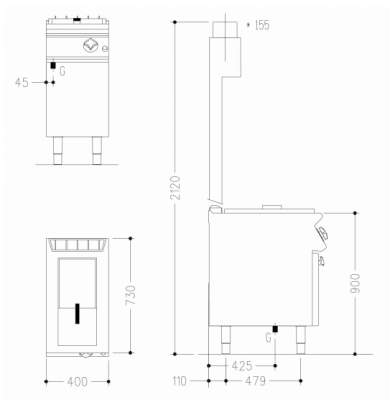 Фото Фритюрница Mareno NF74G15T, картинка, монтаж, сервис, доставка, сервисное обслуживание