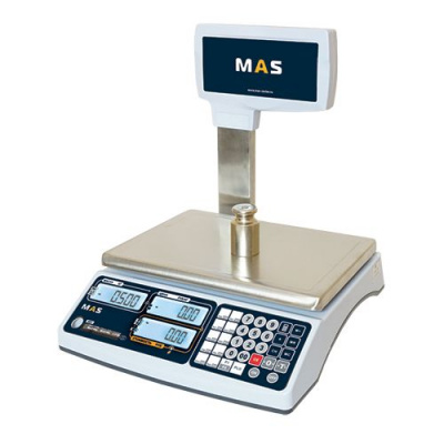 Фото Весы торговые электронные со стойкой MAS MR1-15P, картинка, монтаж, сервис, доставка, сервисное обслуживание